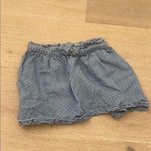 Blue skirt with white dots